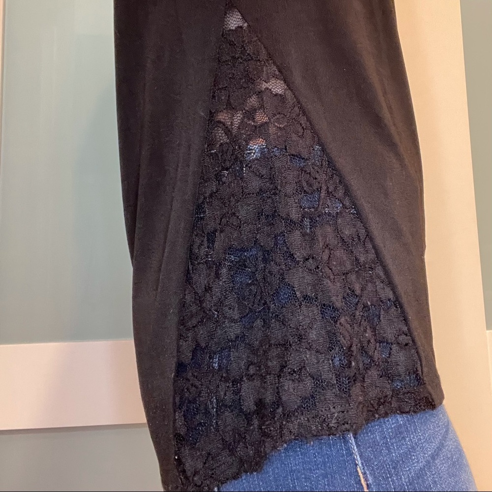 Express lace side mesh panel top, black, size S - Picture 3 of 13
